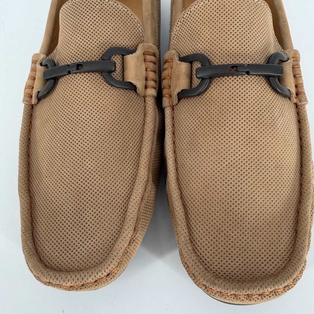 Alan Payne Mens Tan Como Perforated Suede Driving Loafers Bit Detail 11.5 10308 - Picture 6 of 13